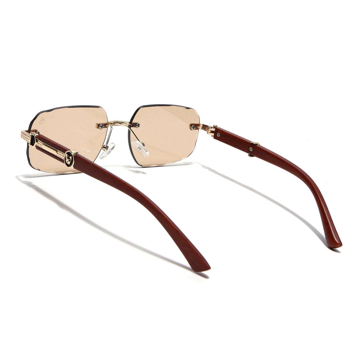 Eyejack Reflex Photochromic Golden Rimless Sunglasses for Men & Women (90386CL2505)