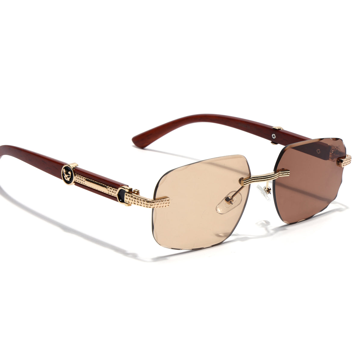 Eyejack Reflex Photochromic Golden Rimless Sunglasses for Men & Women (90386CL2505)
