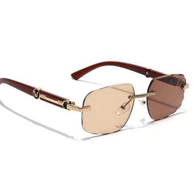 Eyejack Photochromic Golden Rimless Sunglasses for Men & Women (90386CL2505)