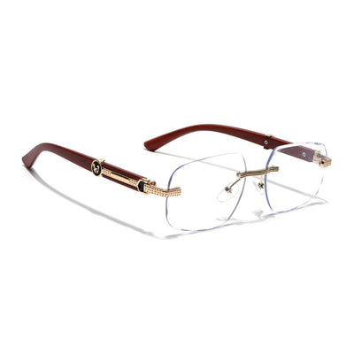 Eyejack Reflex Photochromic Golden Rimless Eyeglasses for Men & Women (90386FCL2506)