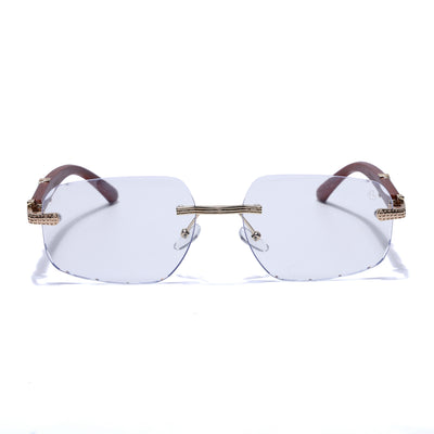 Eyejack Reflex Photochromic Golden Rimless Eyeglasses for Men & Women (90386FCL2506)