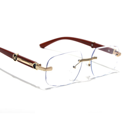 Eyejack Reflex Photochromic Golden Rimless Eyeglasses for Men & Women (90386FCL2506)