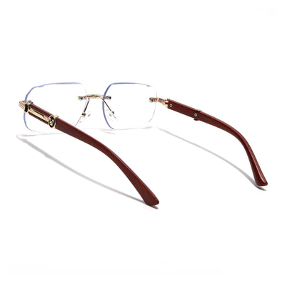 Eyejack Reflex Photochromic Golden Rimless Eyeglasses for Men & Women (90386FCL2506)