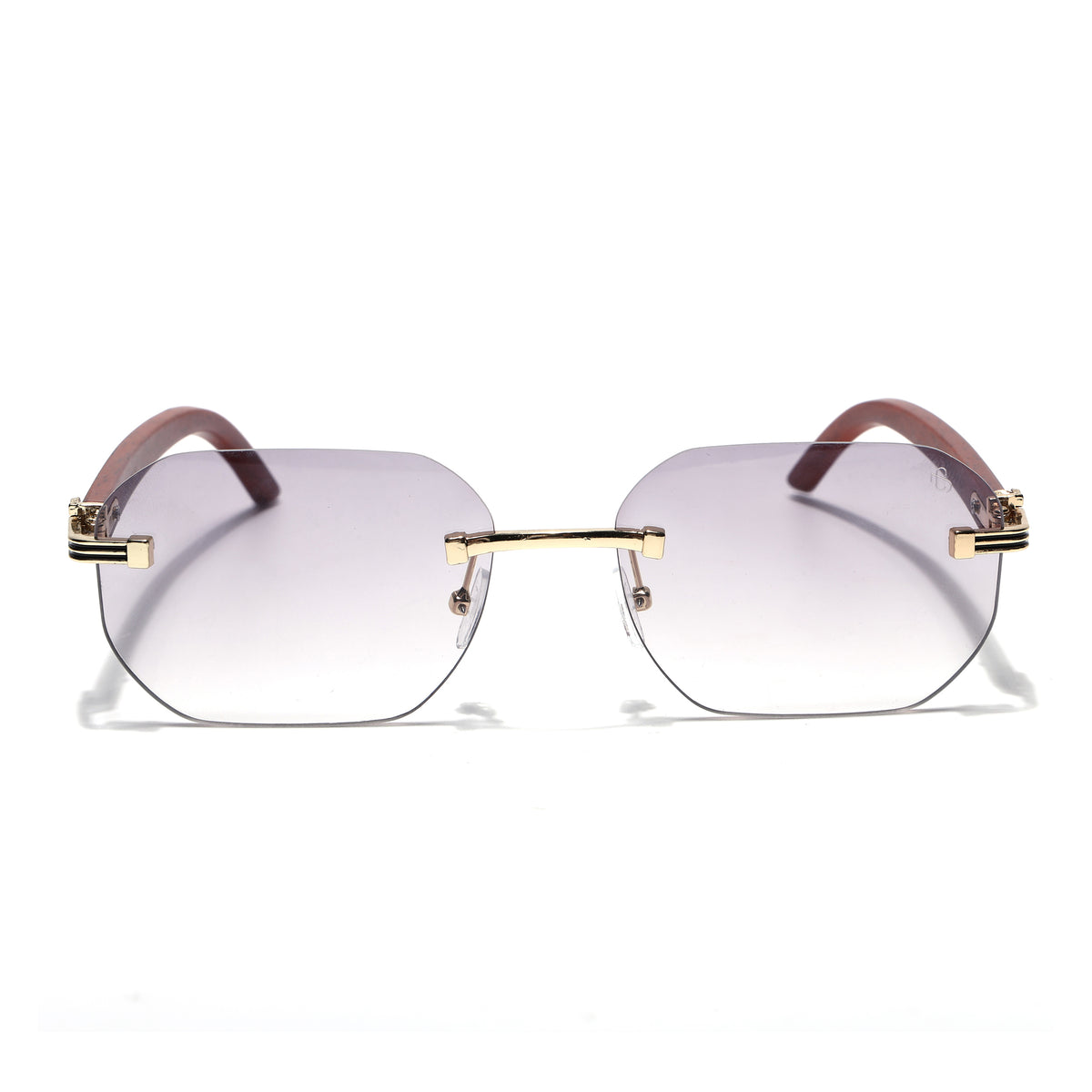 Eyejack Reflex Photochromic Golden Rimless Sunglasses for Men & Women (90387CL2512)