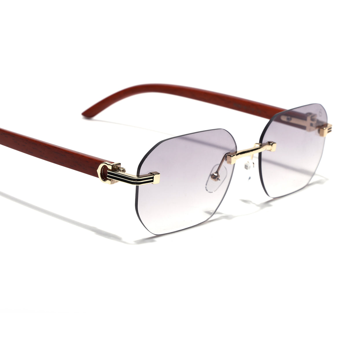 Eyejack Reflex Photochromic Golden Rimless Sunglasses for Men & Women (90387CL2512)