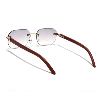 Eyejack Photochromic Golden Rimless Sunglasses for Men & Women (90387CL2512)