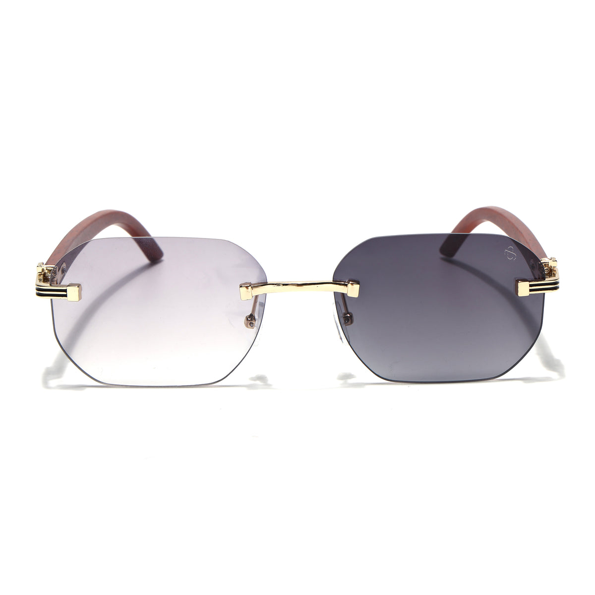 Eyejack Reflex Photochromic Golden Rimless Sunglasses for Men & Women (90387CL2512)