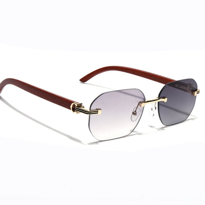 Eyejack Photochromic Golden Rimless Sunglasses for Men & Women (90387CL2512)