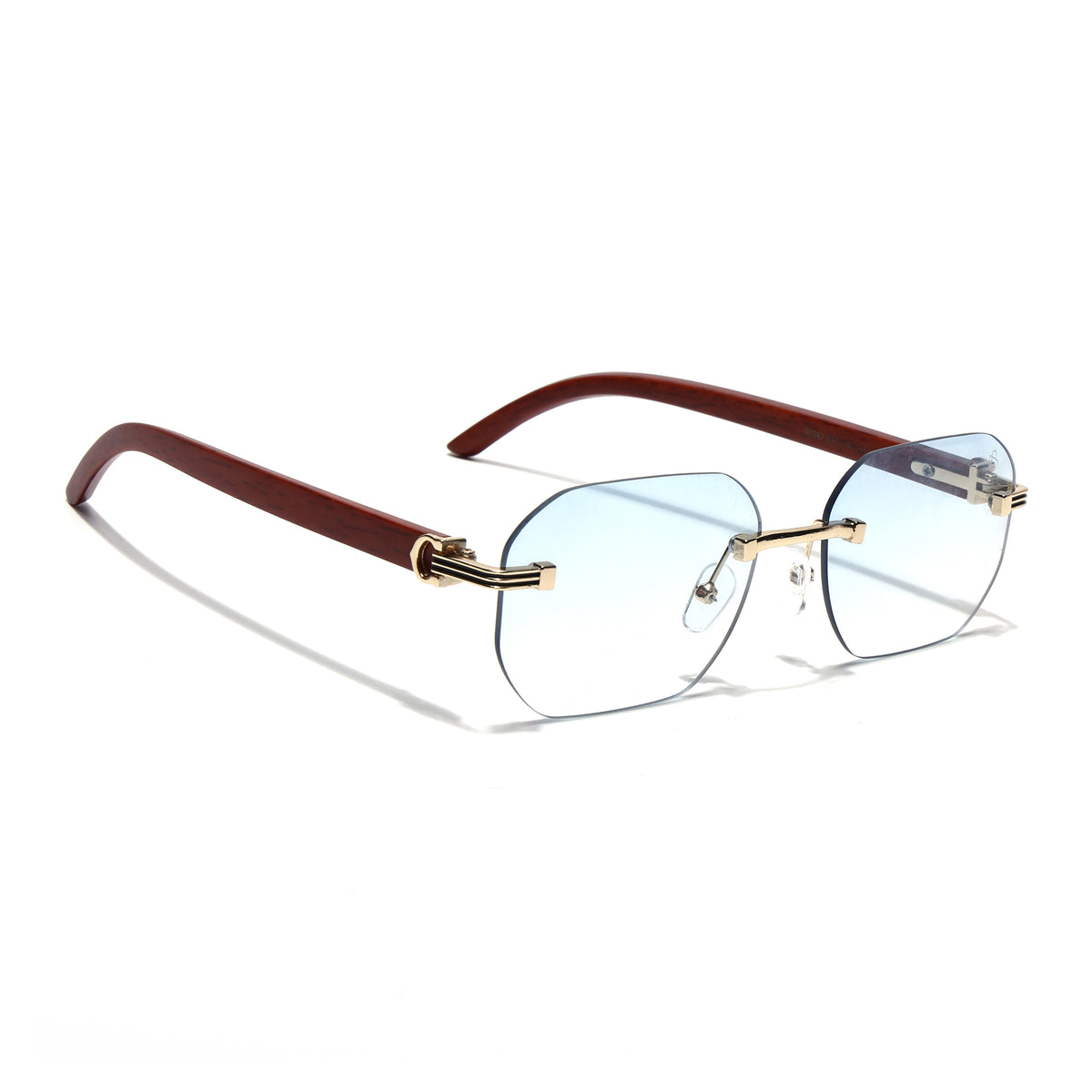 Eyejack Reflex Photochromic Golden Rimless Sunglasses for Men & Women (90387CL2513)