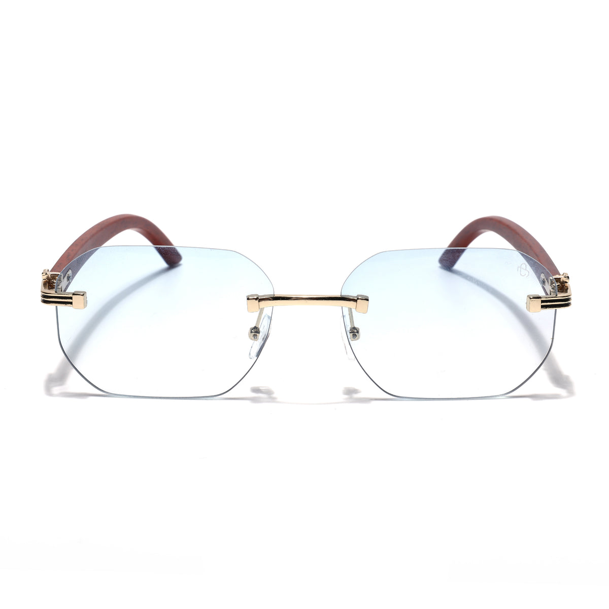 Eyejack Reflex Photochromic Golden Rimless Sunglasses for Men & Women (90387CL2513)