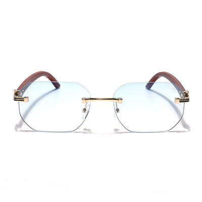 Eyejack Photochromic Golden Rimless Sunglasses for Men & Women (90387CL2513)