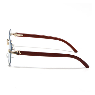 Eyejack Photochromic Golden Rimless Sunglasses for Men & Women (90387CL2513)