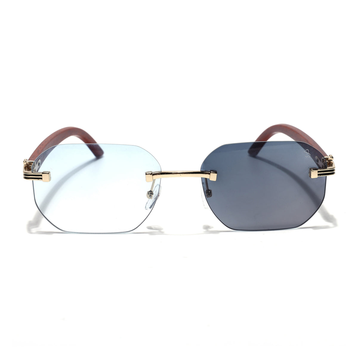 Eyejack Reflex Photochromic Golden Rimless Sunglasses for Men & Women (90387CL2513)