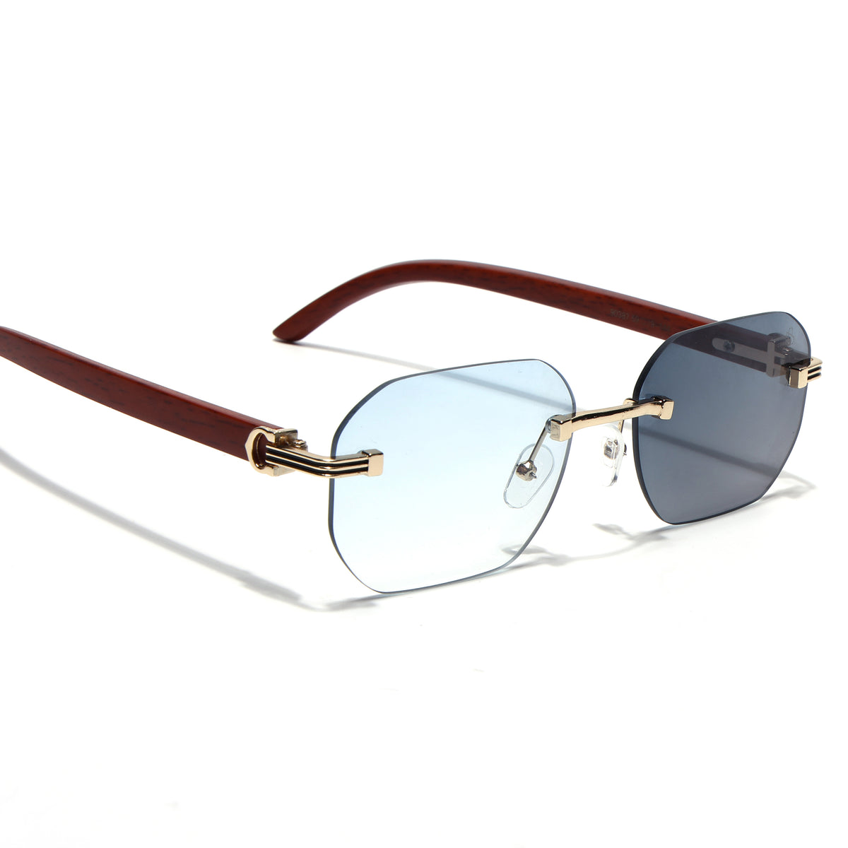 Eyejack Reflex Photochromic Golden Rimless Sunglasses for Men & Women (90387CL2513)