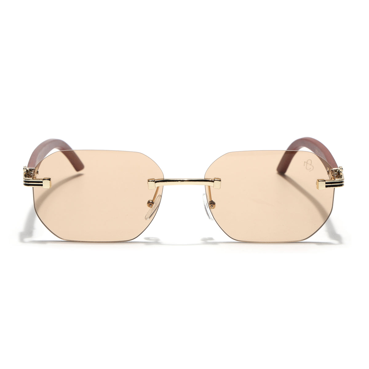 Eyejack Reflex Photochromic Golden Rimless Sunglasses for Men & Women (90387CL2515)