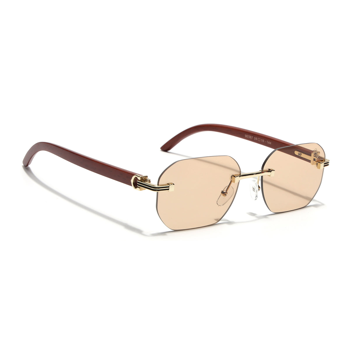 Eyejack Reflex Photochromic Golden Rimless Sunglasses for Men & Women (90387CL2515)