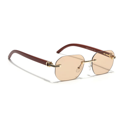 Eyejack Reflex Photochromic Golden Rimless Sunglasses for Men & Women (90387CL2514)
