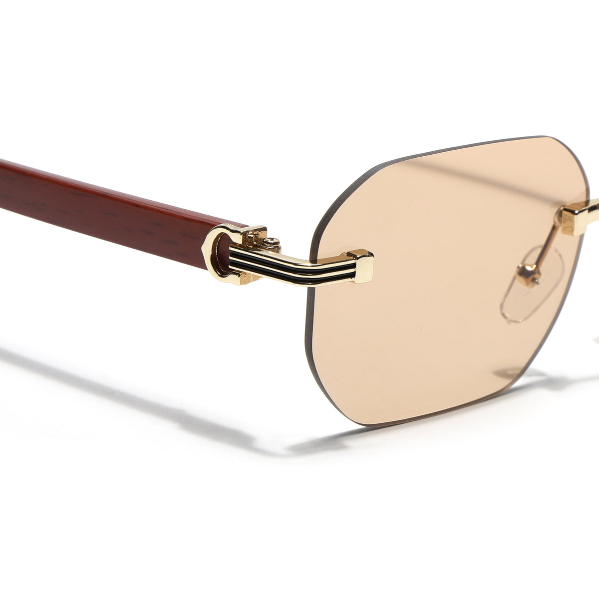 Eyejack Reflex Photochromic Golden Rimless Sunglasses for Men & Women (90387CL2515)