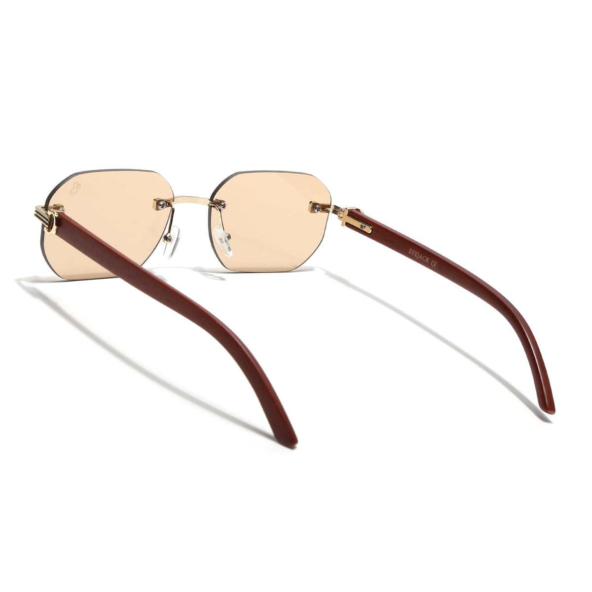 Eyejack Reflex Photochromic Golden Rimless Sunglasses for Men & Women (90387CL2515)