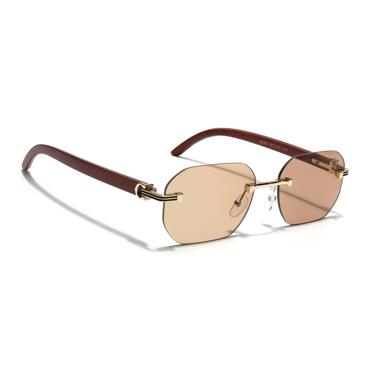 Eyejack Reflex Photochromic Golden Rimless Sunglasses for Men & Women (90387CL2515)