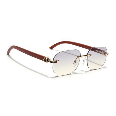 Eyejack Reflex Photochromic Golden Rimless Sunglasses for Men & Women (90387CL2515)