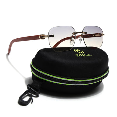 Eyejack Reflex Photochromic Golden Rimless Sunglasses for Men & Women (90387CL2515)