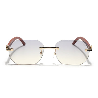 Eyejack Reflex Photochromic Golden Rimless Sunglasses for Men & Women (90387CL2515)