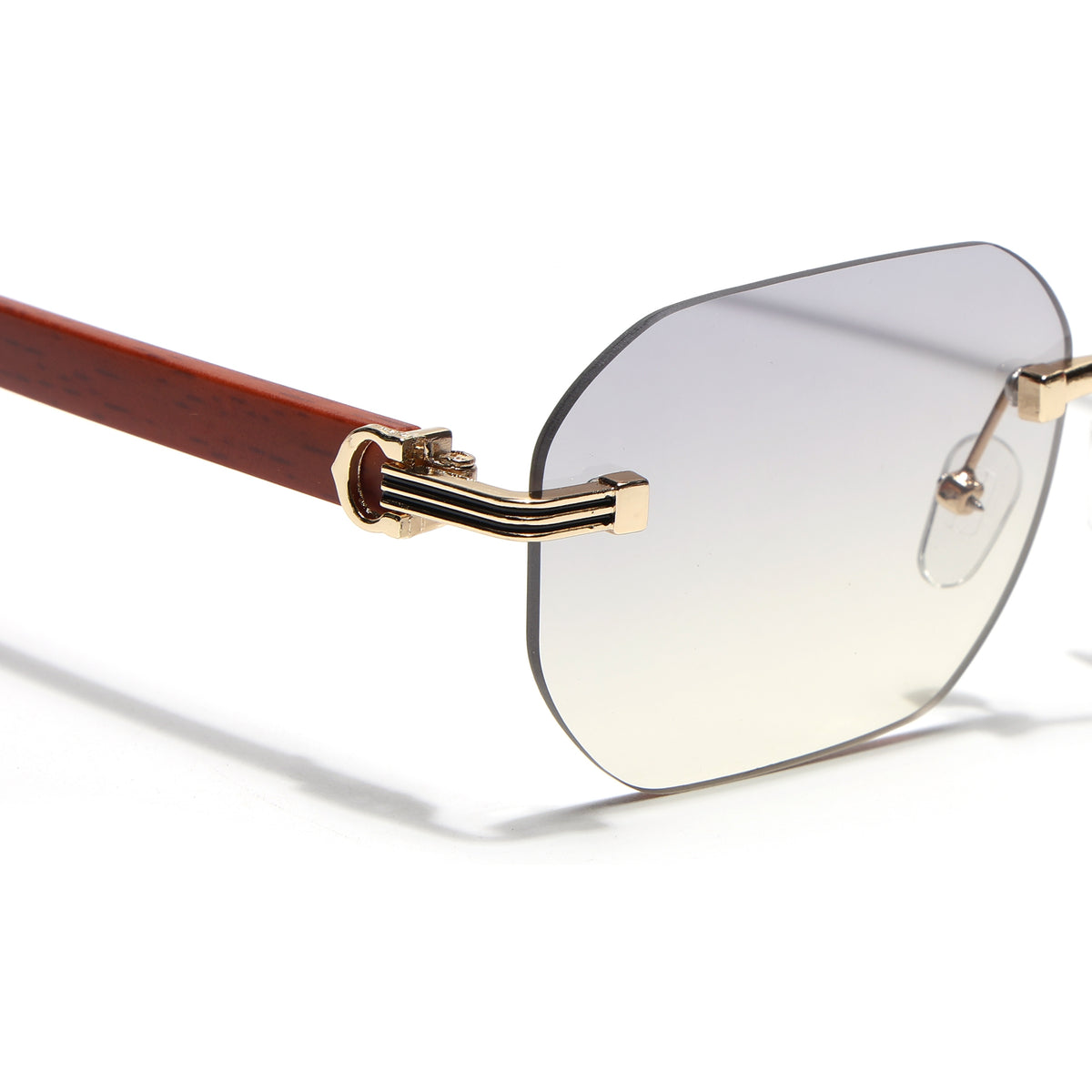 Eyejack Reflex Photochromic Golden Rimless Sunglasses for Men & Women (90387CL2515)