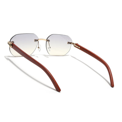Eyejack Reflex Photochromic Golden Rimless Sunglasses for Men & Women (90387CL2515)