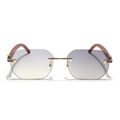 Eyejack Reflex Photochromic Golden Rimless Sunglasses for Men & Women (90387CL2515)