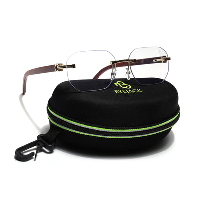 Eyejack Reflex Photochromic Golden Rimless Eyeglasses for Men & Women (90387FCL2516)