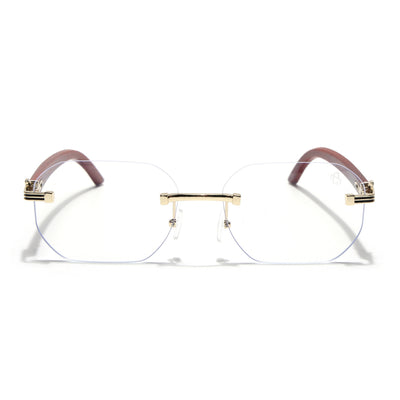 Eyejack Reflex Photochromic Golden Rimless Eyeglasses for Men & Women (90387FCL2516)