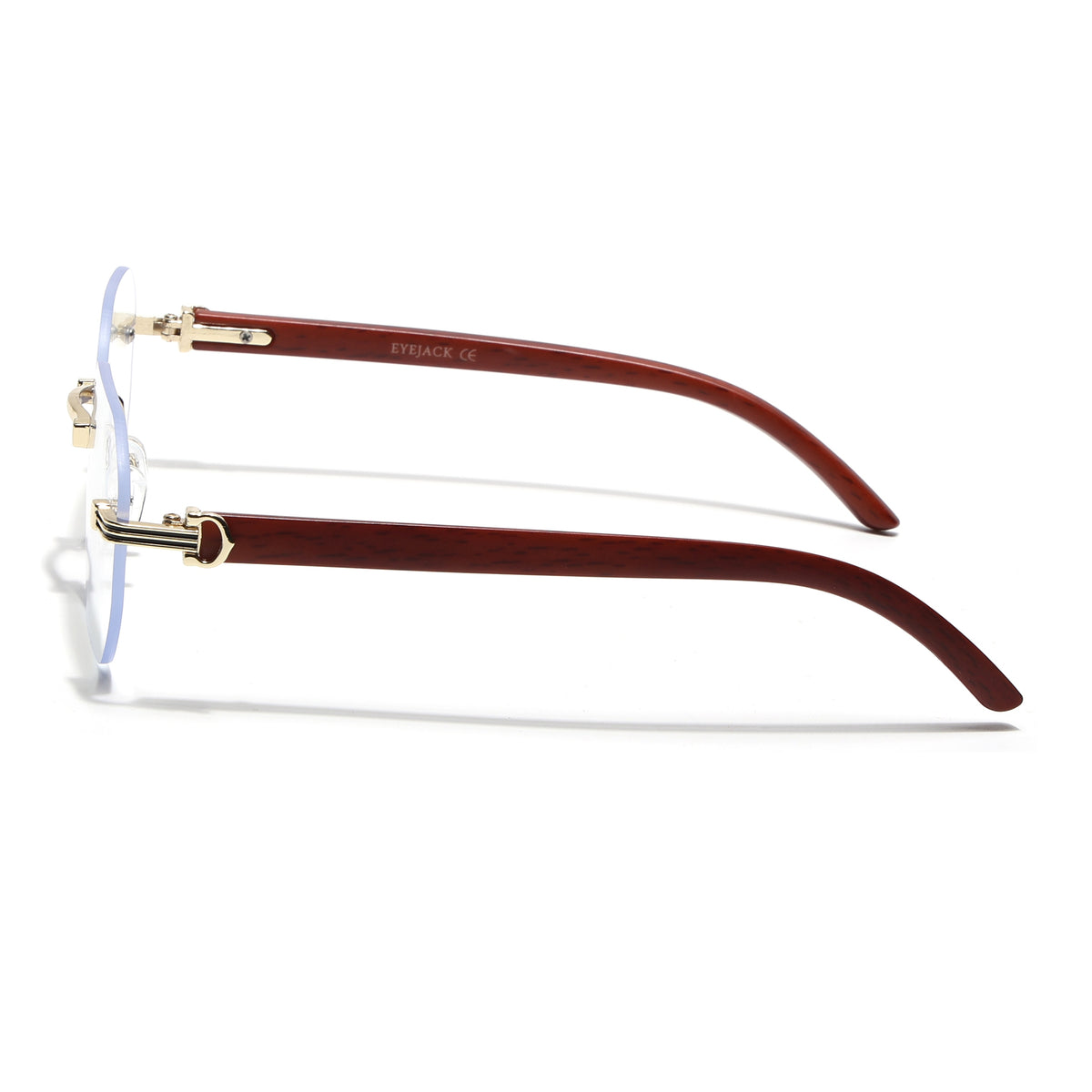 Eyejack Reflex Photochromic Golden Rimless Eyeglasses for Men & Women (90387FCL2516)