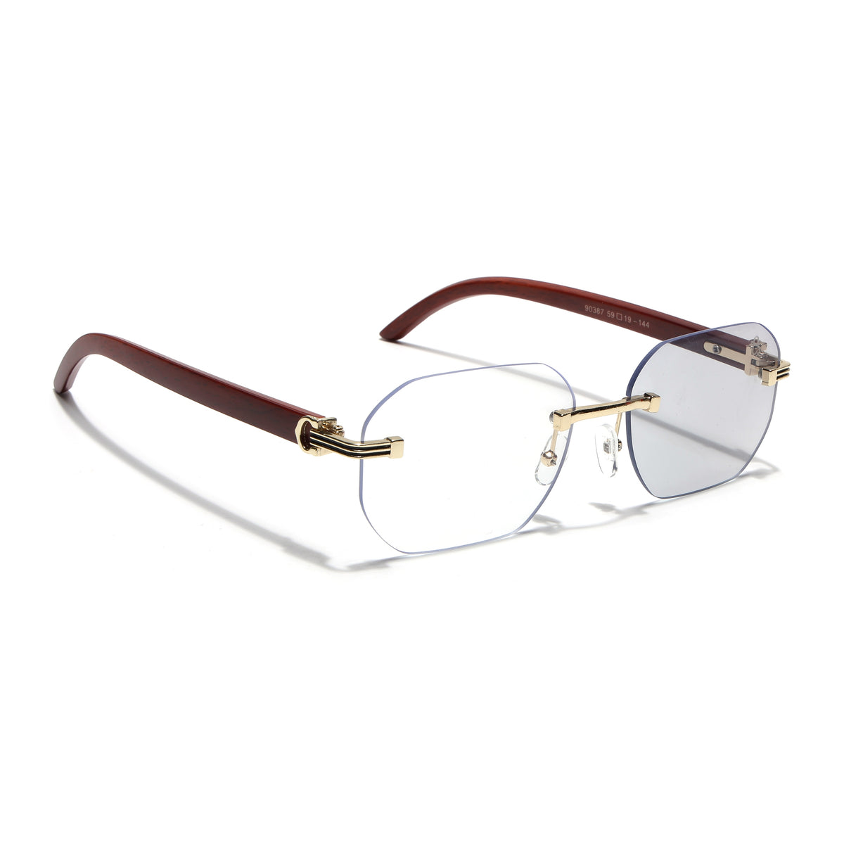 Eyejack Reflex Photochromic Golden Rimless Eyeglasses for Men & Women (90387FCL2516)