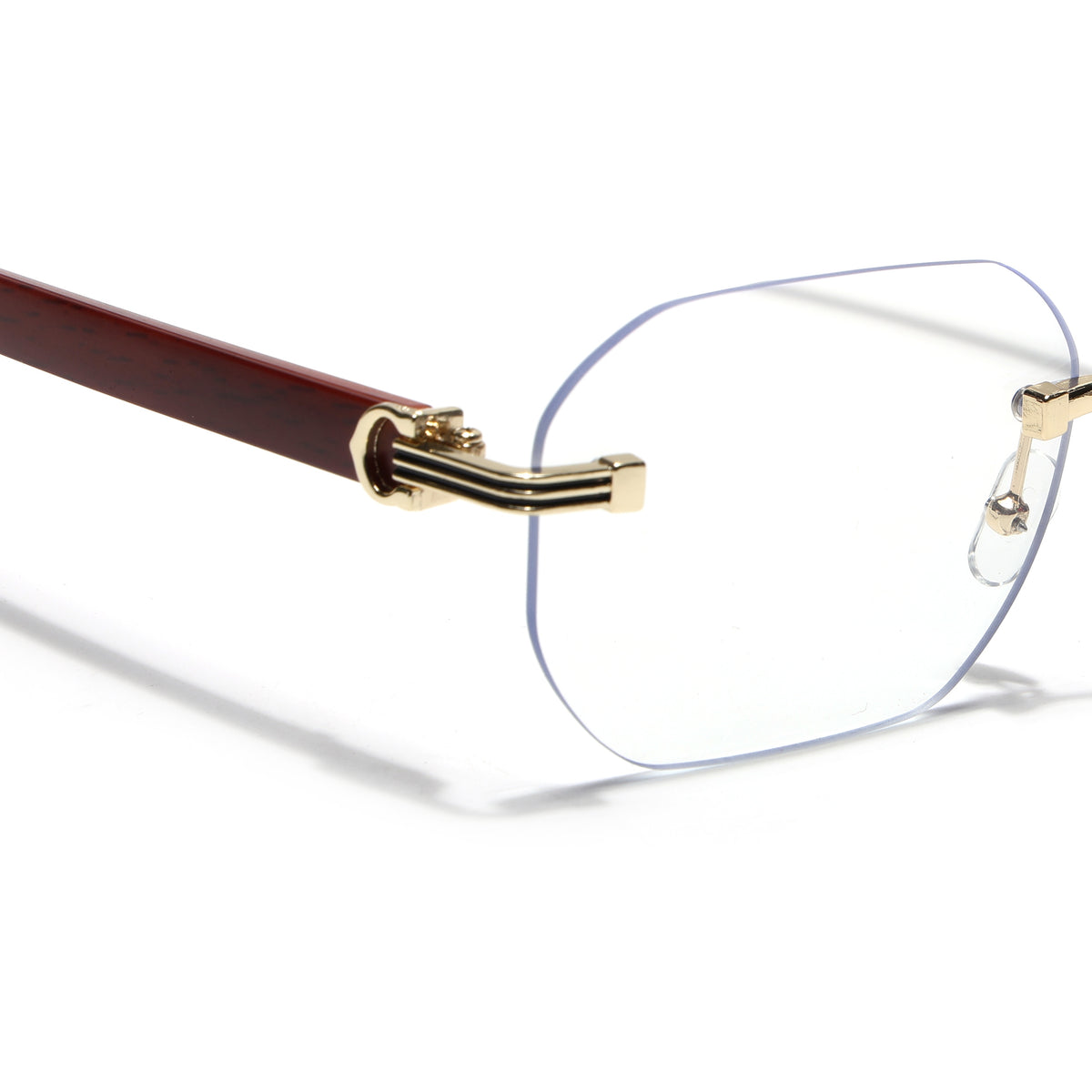 Eyejack Reflex Photochromic Golden Rimless Eyeglasses for Men & Women (90387FCL2516)