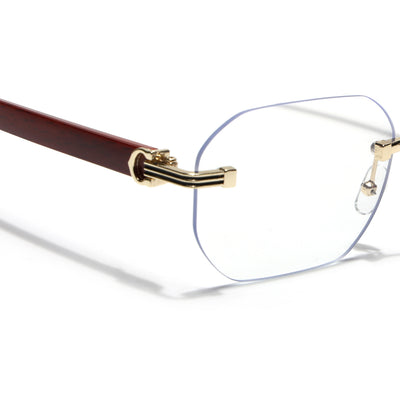 Eyejack Reflex Photochromic Golden Rimless Eyeglasses for Men & Women (90387FCL2516)