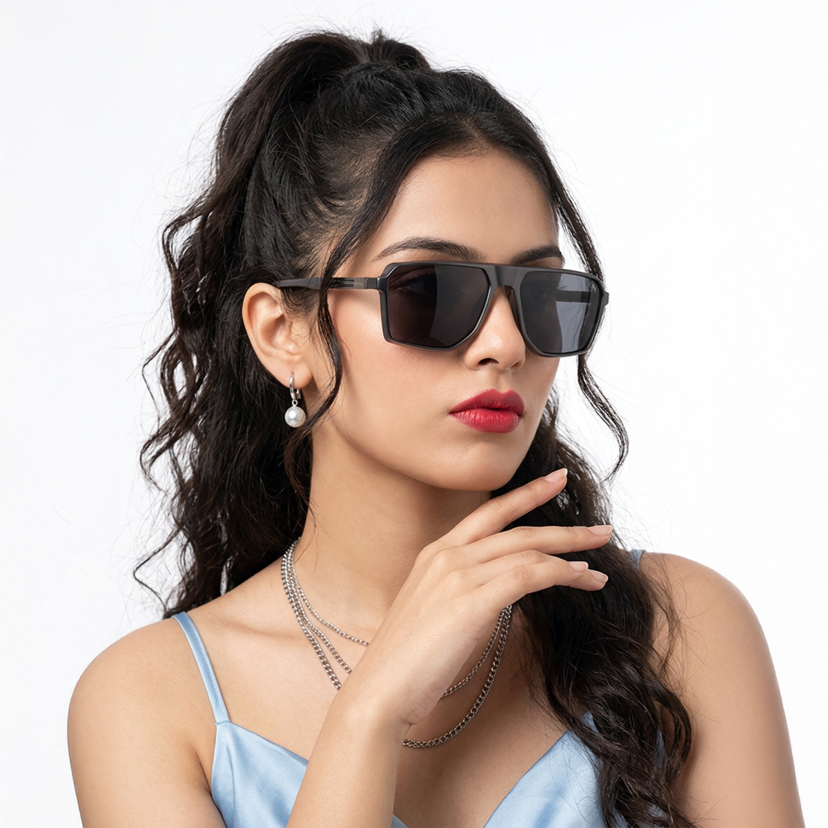 Eyejack Matt Black Wayfarer Polarized Sunglasses for Men & Women (91127PCL1133)