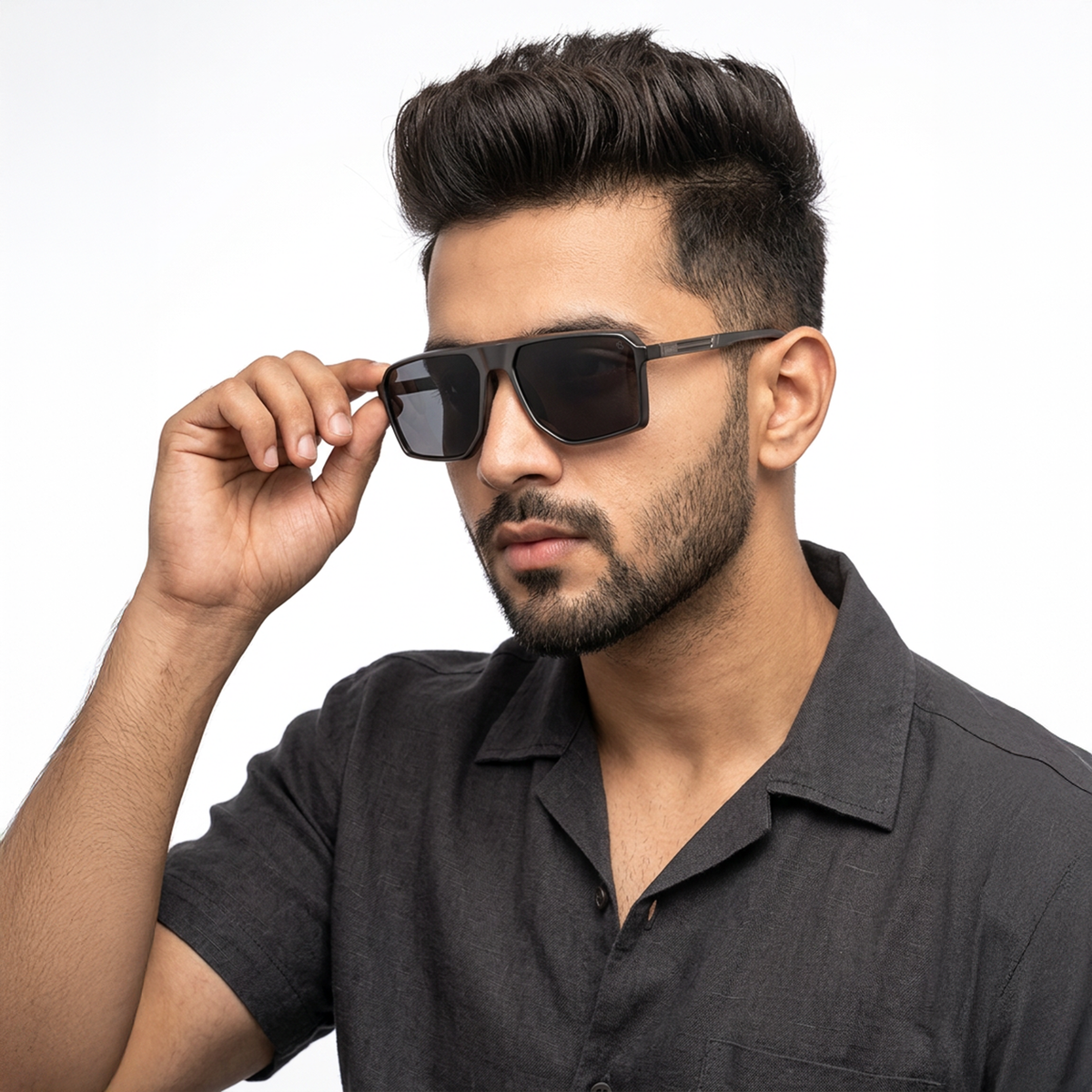 Eyejack Matt Black Wayfarer Polarized Sunglasses for Men & Women (91127PCL1133)