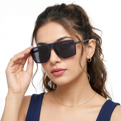 Eyejack Blue Wayfarer Polarized Sunglasses for Men & Women (91127PCL1135)