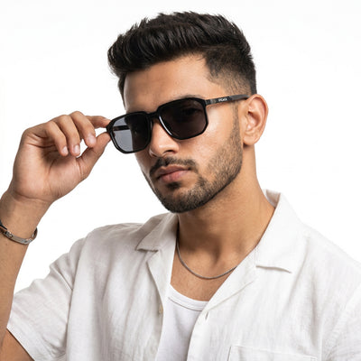 Eyejack Matt Black Wayfarer Polarized Sunglasses for Men & Women (91128PCL1138)