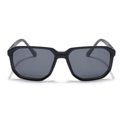 Eyejack Matt Black Wayfarer Polarized Sunglasses for Men & Women (91128PCL1138)