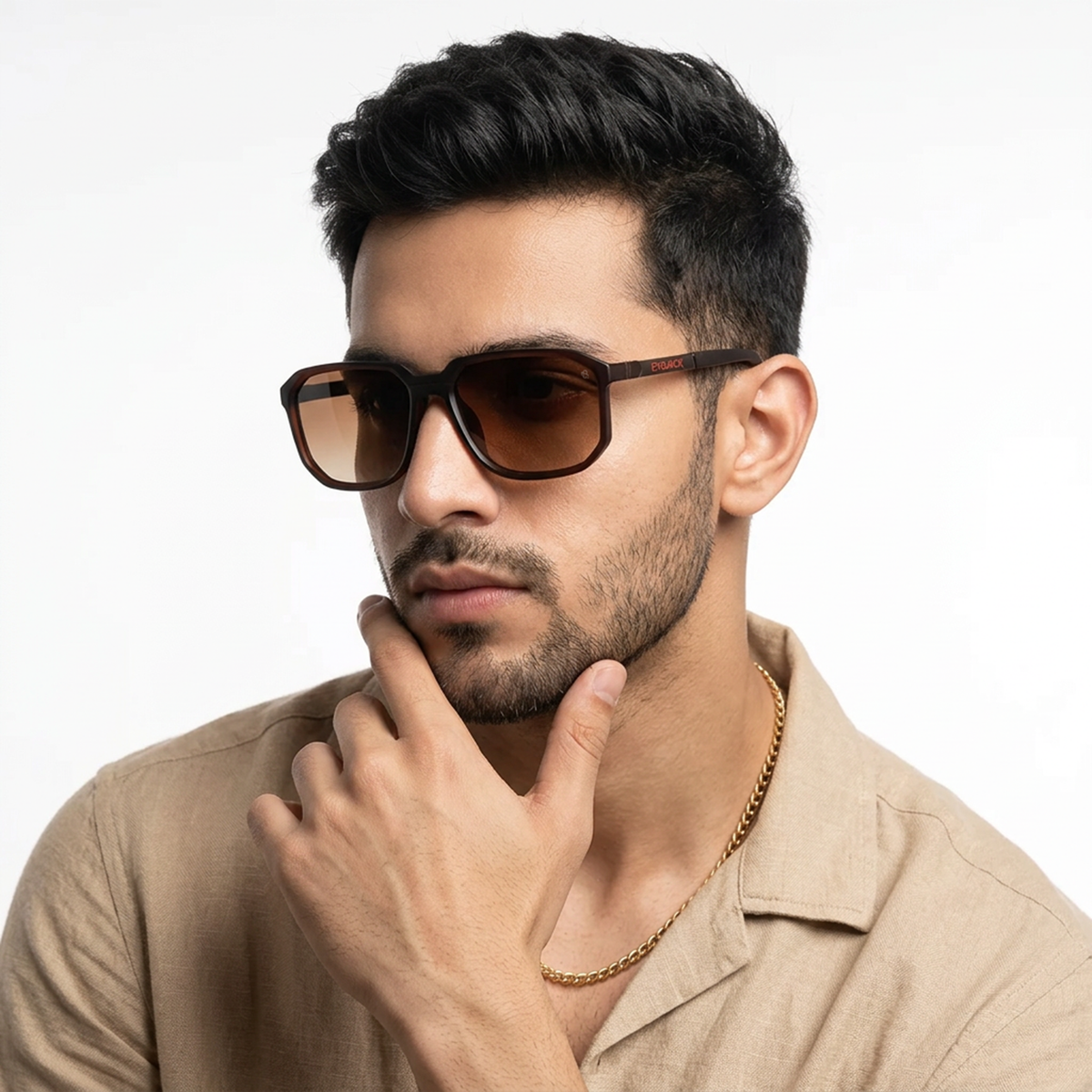 Eyejack Brown Wayfarer Polarized Sunglasses for Men & Women (91128PCL1139)