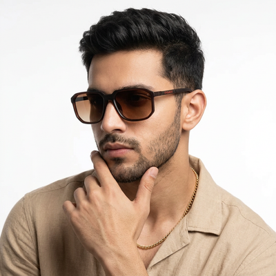 Eyejack Brown Wayfarer Polarized Sunglasses for Men & Women (91128PCL1139)