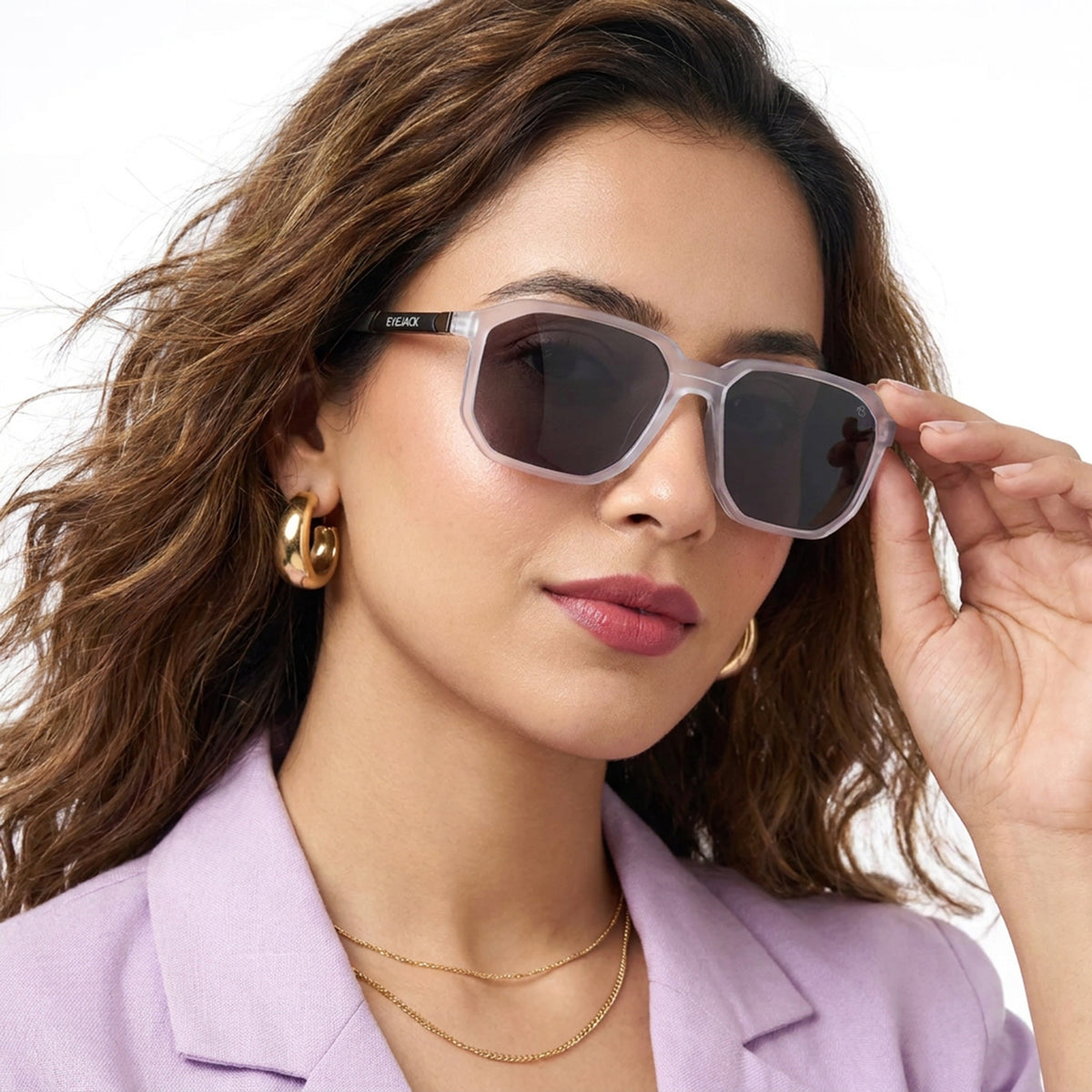 Eyejack Transparent Wayfarer Polarized Sunglasses for Men & Women (91128PCL1141)