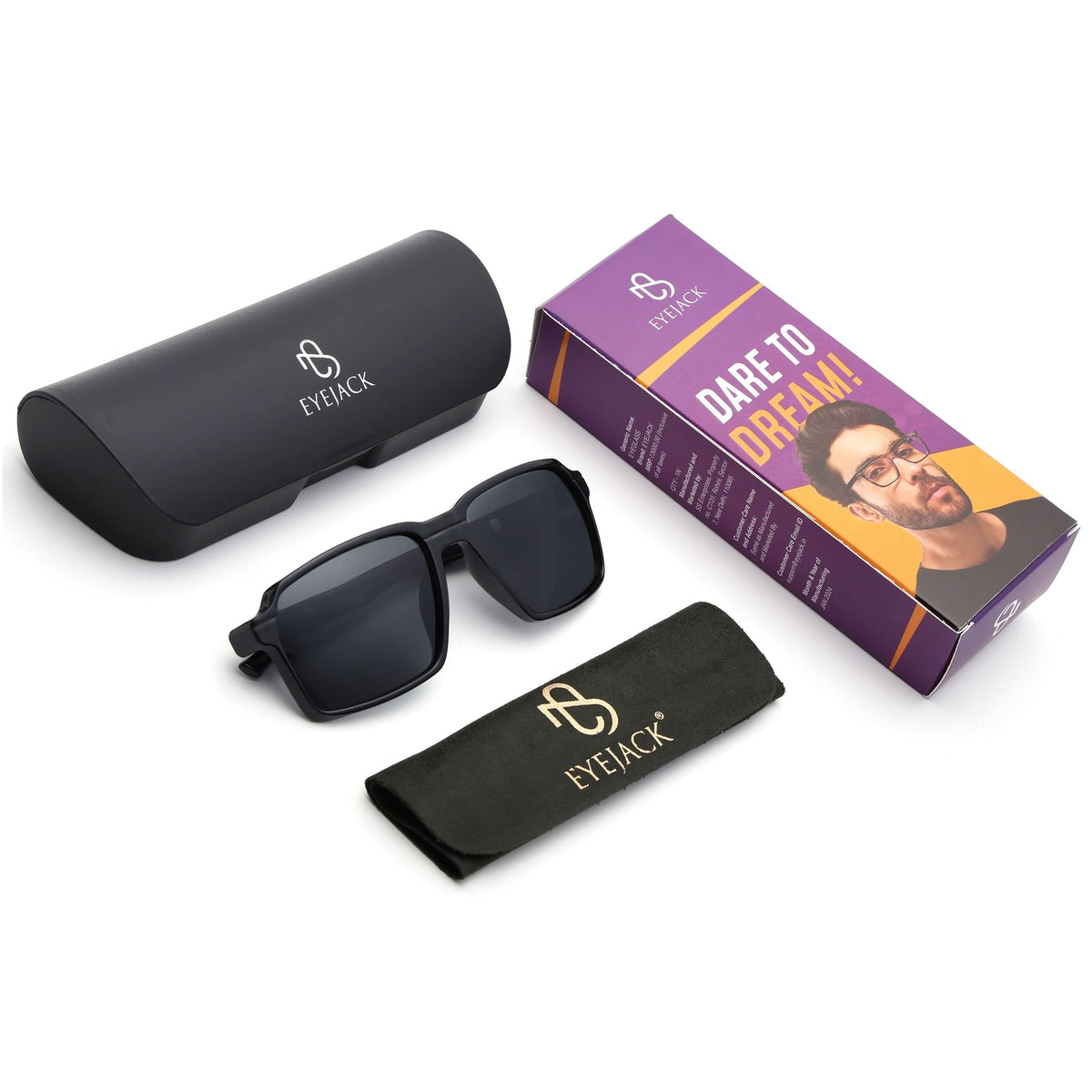 Torque I Shine Black Wayfarer Polarized Sunglasses (91141PCL1191)