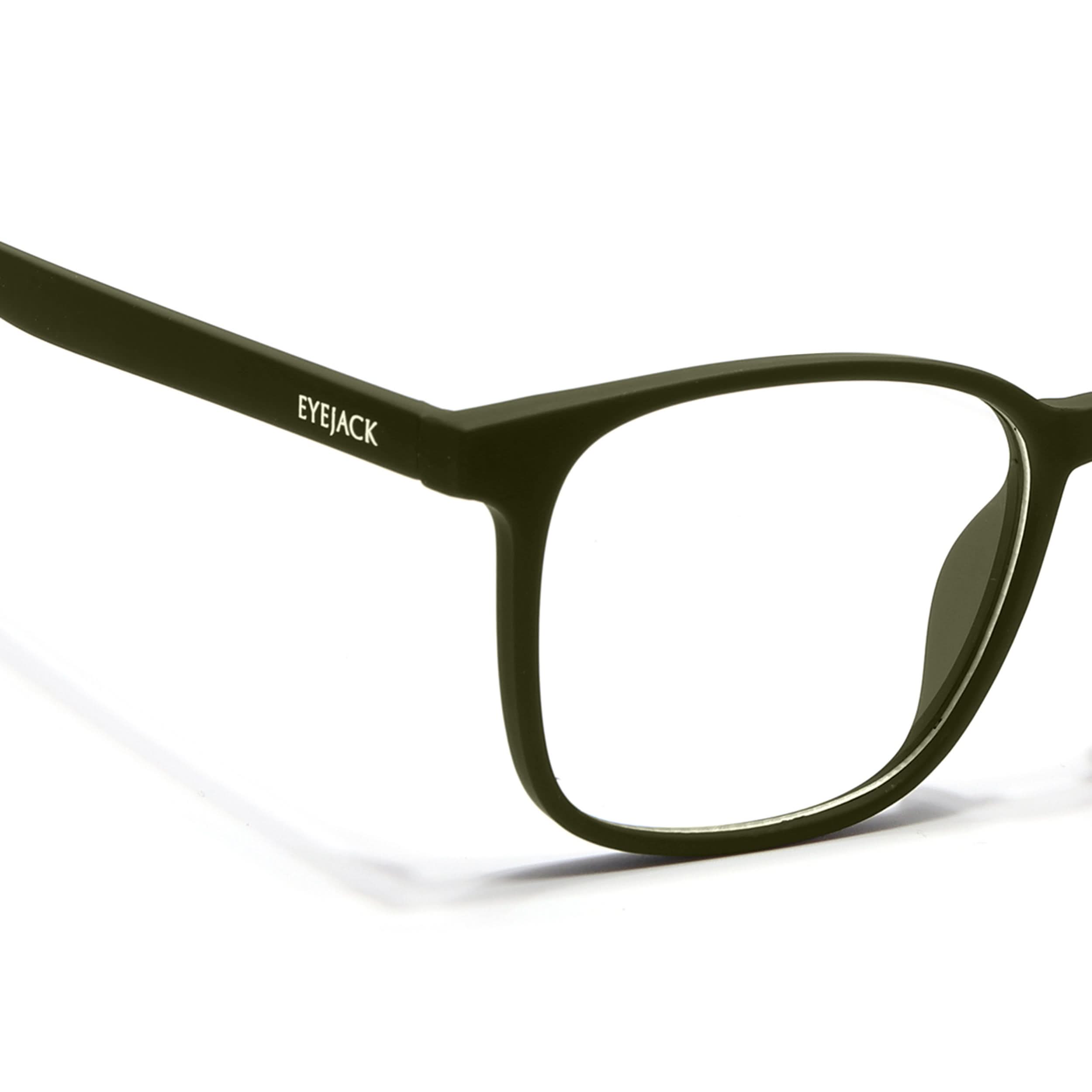 Eyejack NEO Olive Wayfarer Eyeglasses for Men & Women (92016CL1185