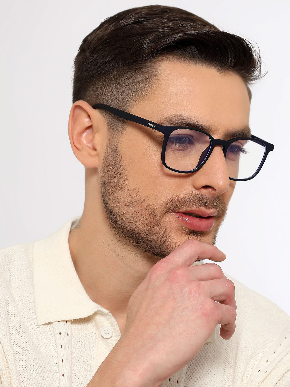 Eyejack NEO Navy Blue Wayfarer Eyeglasses for Men & Women (92016CL1186-C3)