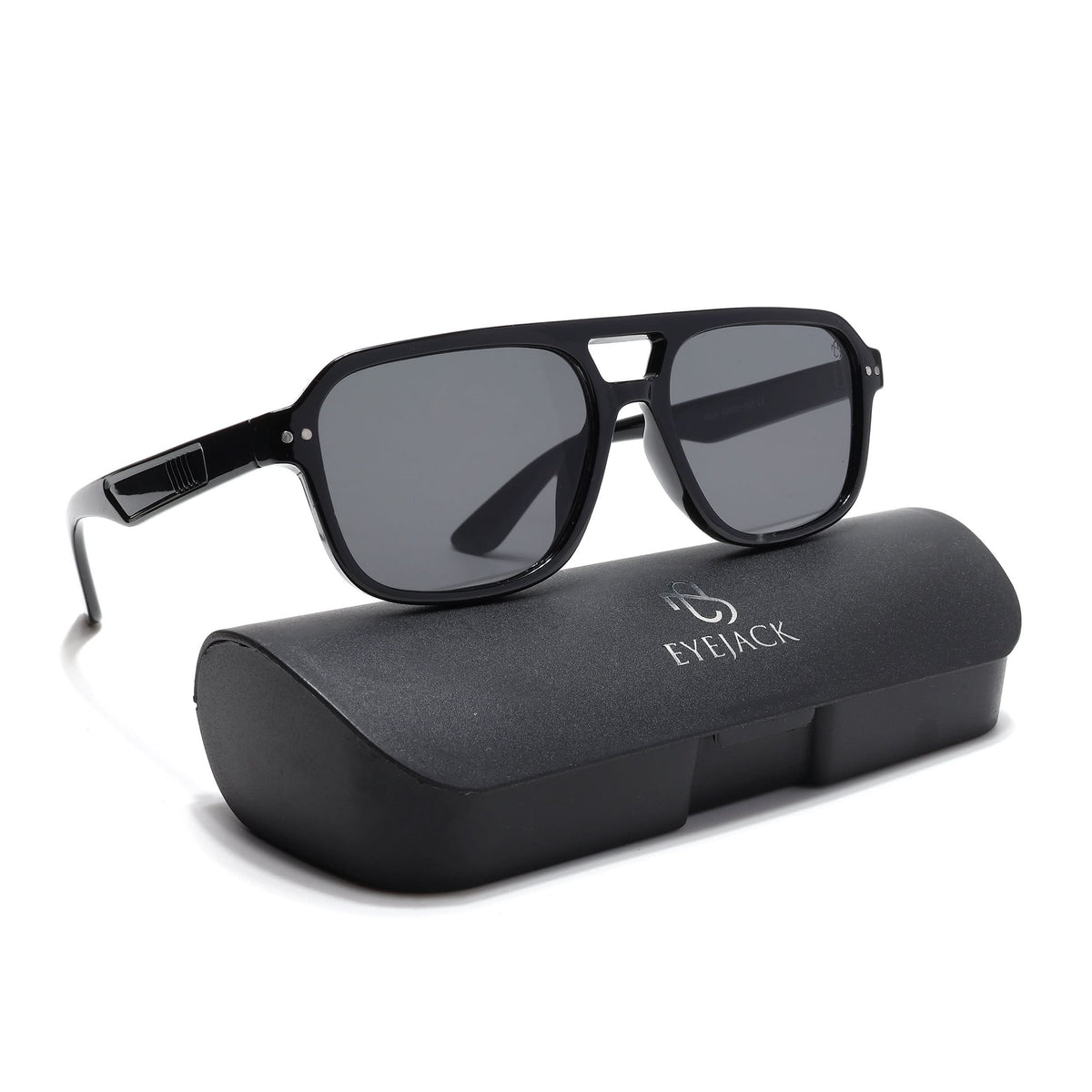 Eyejack Black Wayfarer Sunglasses for Men & Women (9265CL967)