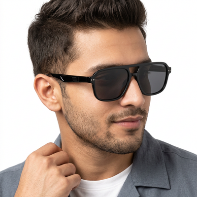 Eyejack Black Wayfarer Sunglasses for Men & Women (9265CL967)