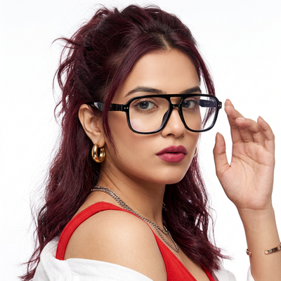 Eyejack Black Wayfarer Eyeglasses for Men & Women (9265CL971)